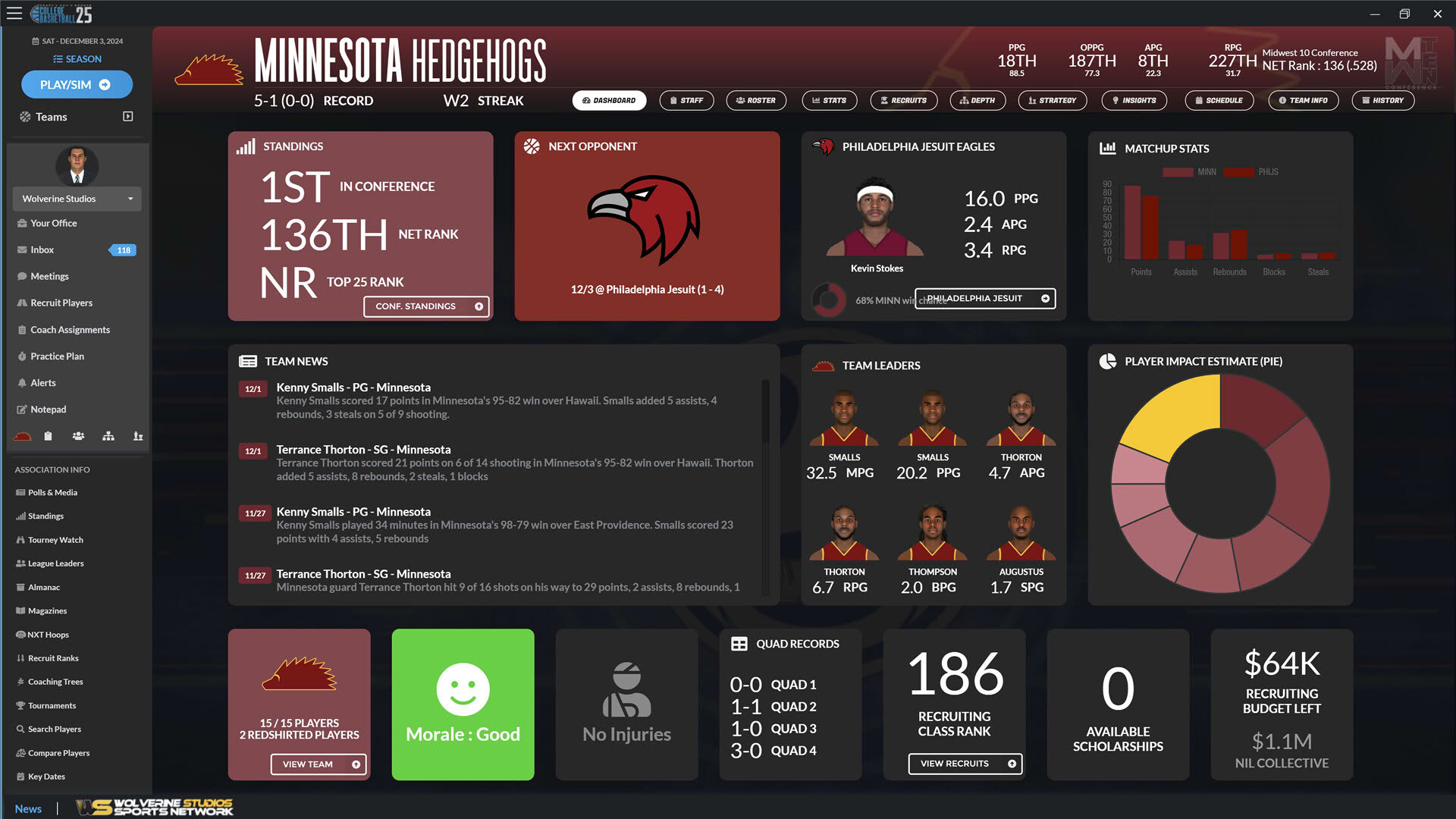 Screenshot for Draft Day Sports: College Basketball 2025