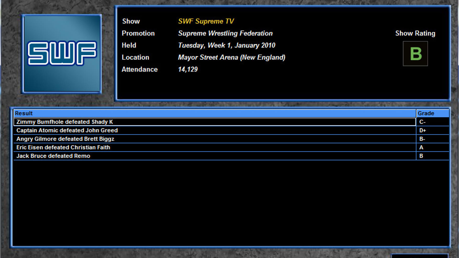 Screenshot for Total Extreme Wrestling 2010