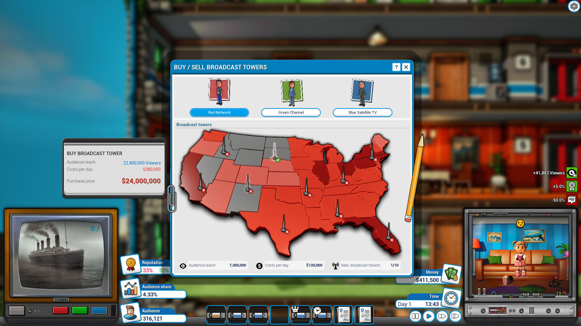 Screenshot for Mad Television Tycoon