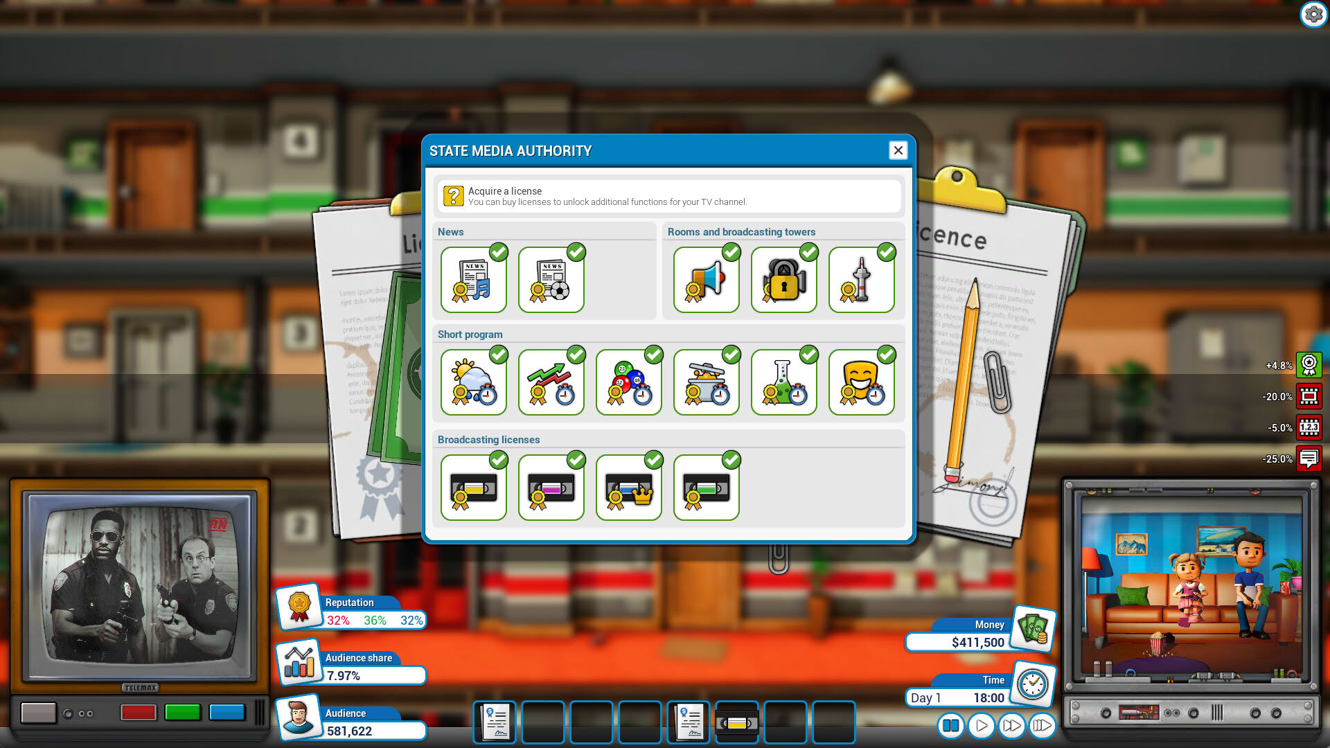 Screenshot for Mad Television Tycoon