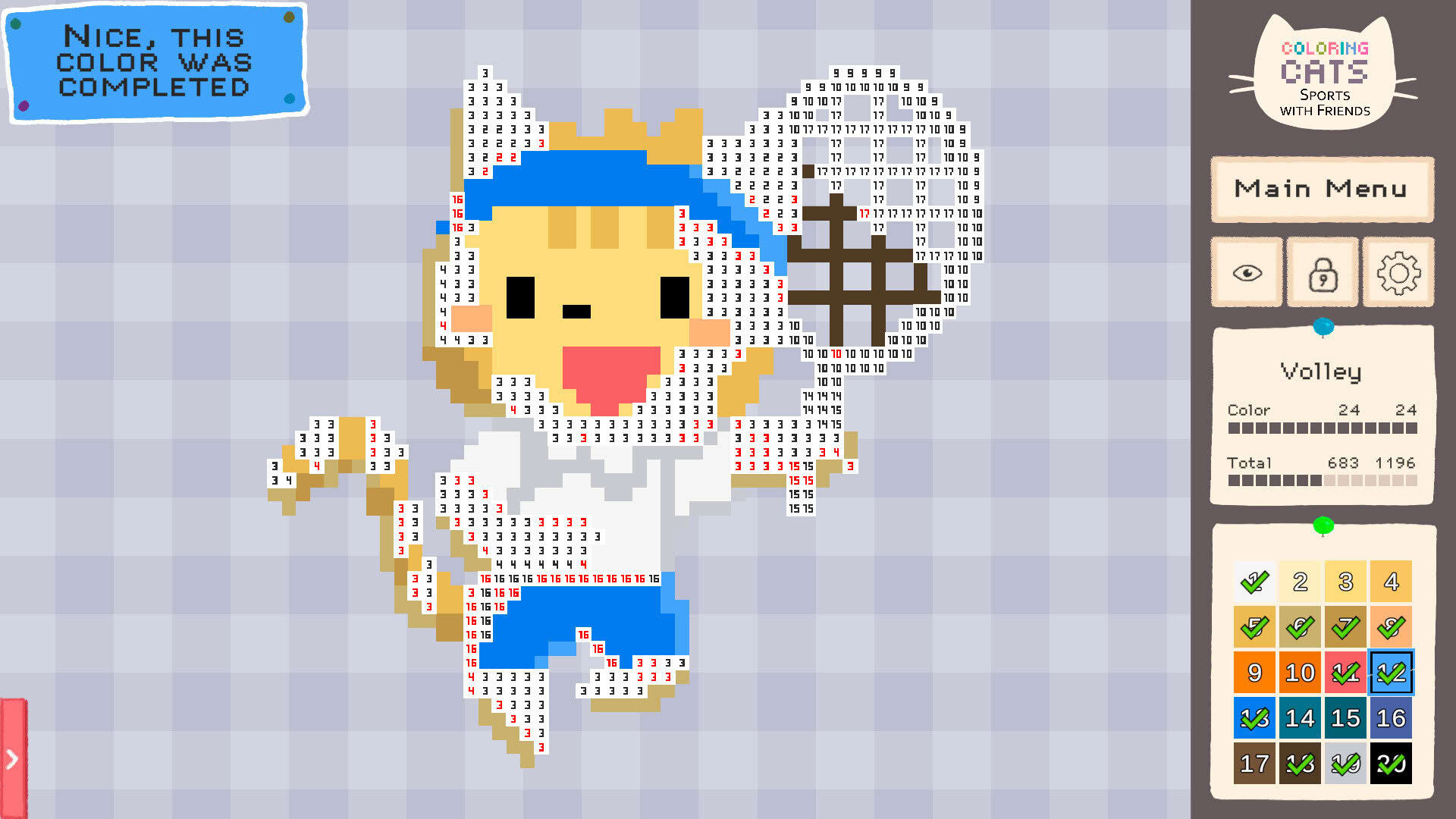 Screenshot for Coloring Cats: Sports With Friends