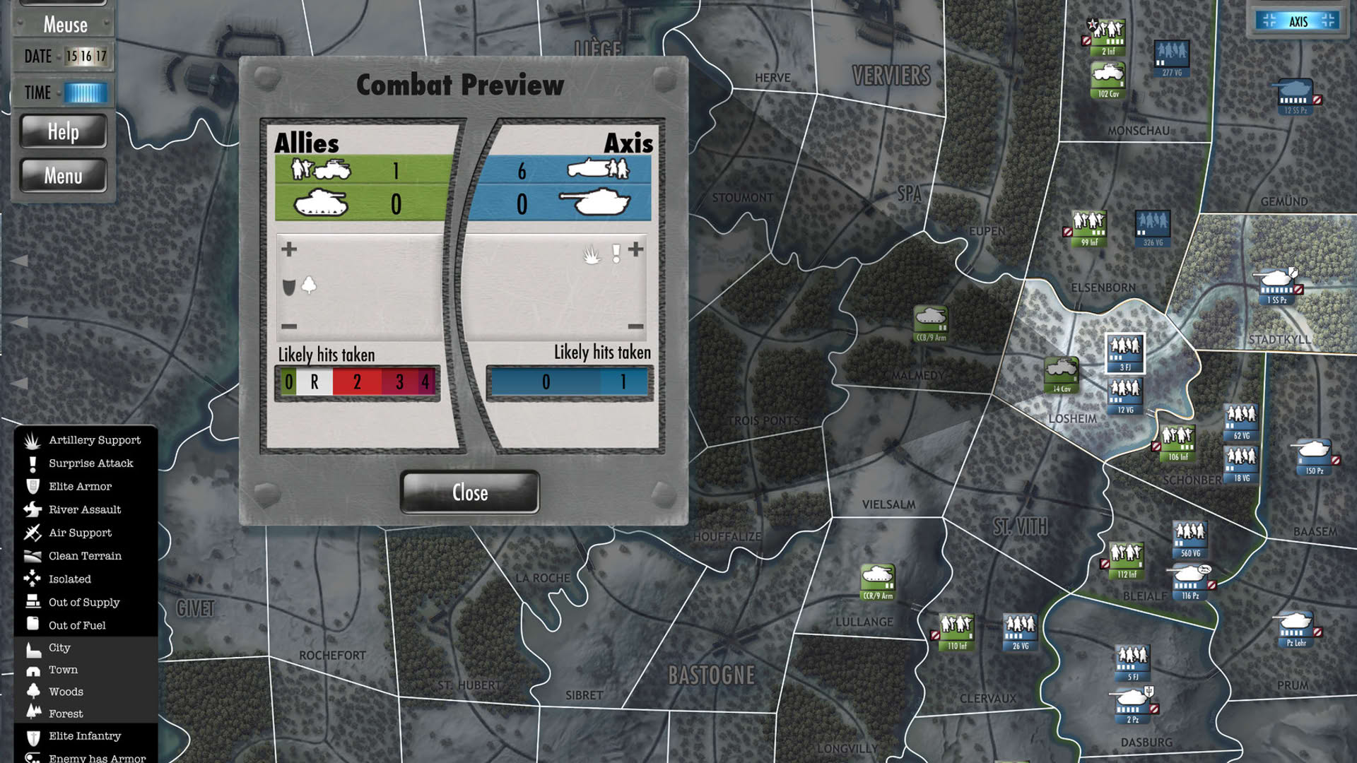 Screenshot for Battle of the Bulge