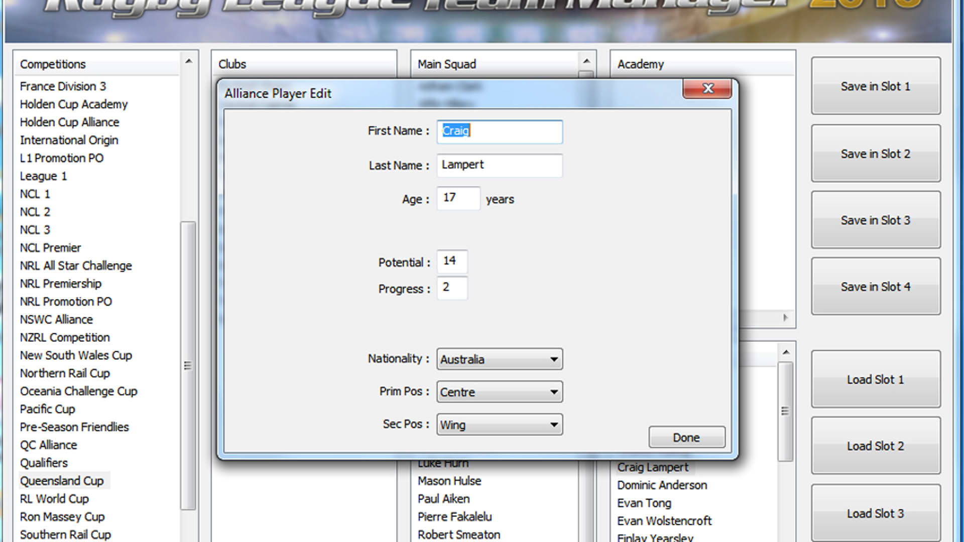 Screenshot for Rugby League Team Manager 2015
