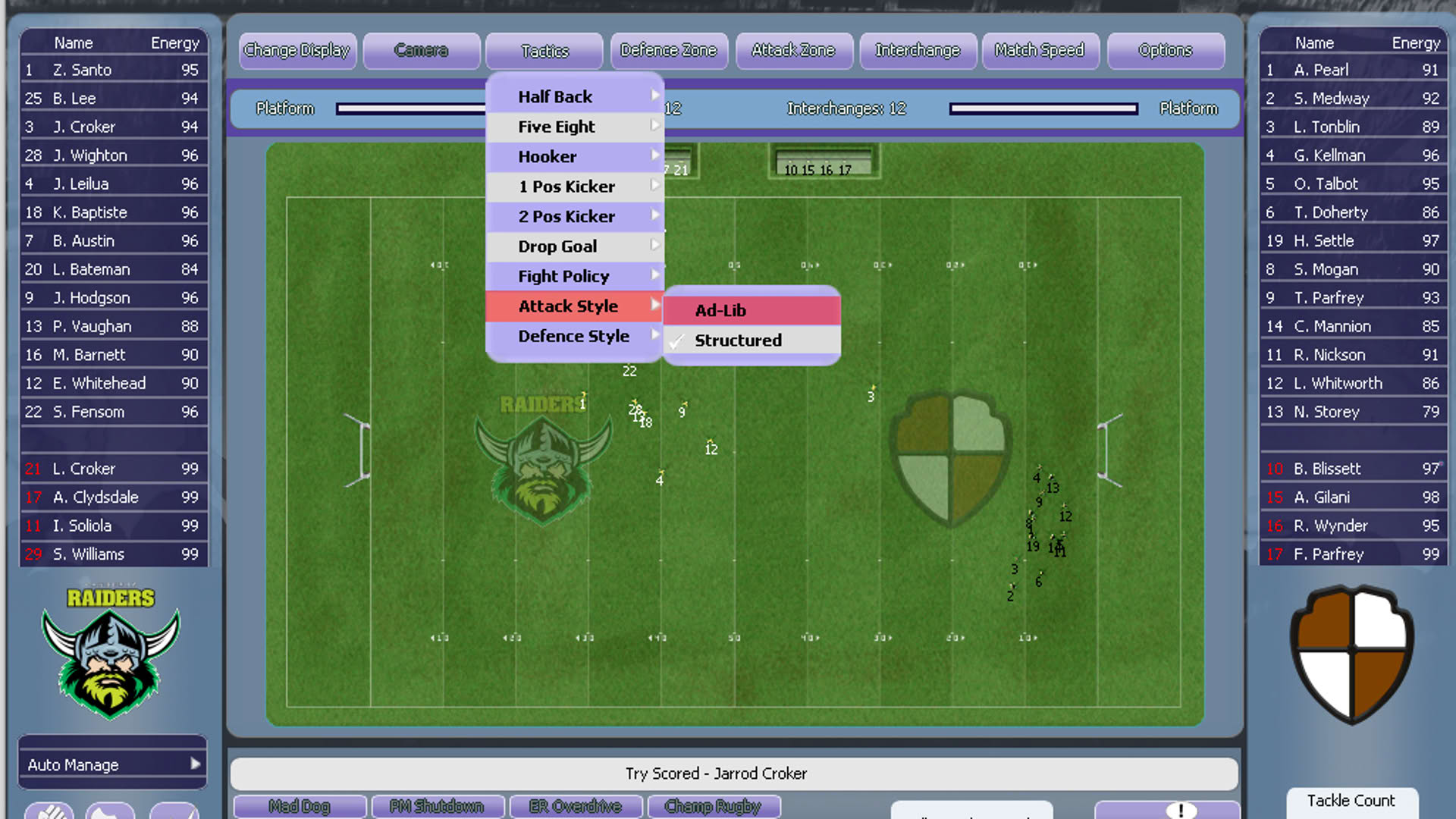 Screenshot for Rugby League Team Manager 2015