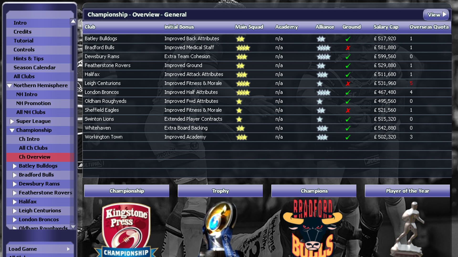 Screenshot for Rugby League Team Manager 2015