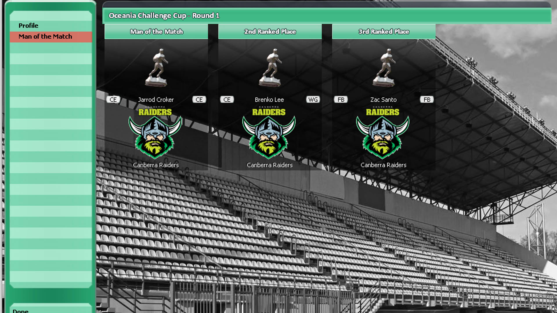 Screenshot for Rugby League Team Manager 2015