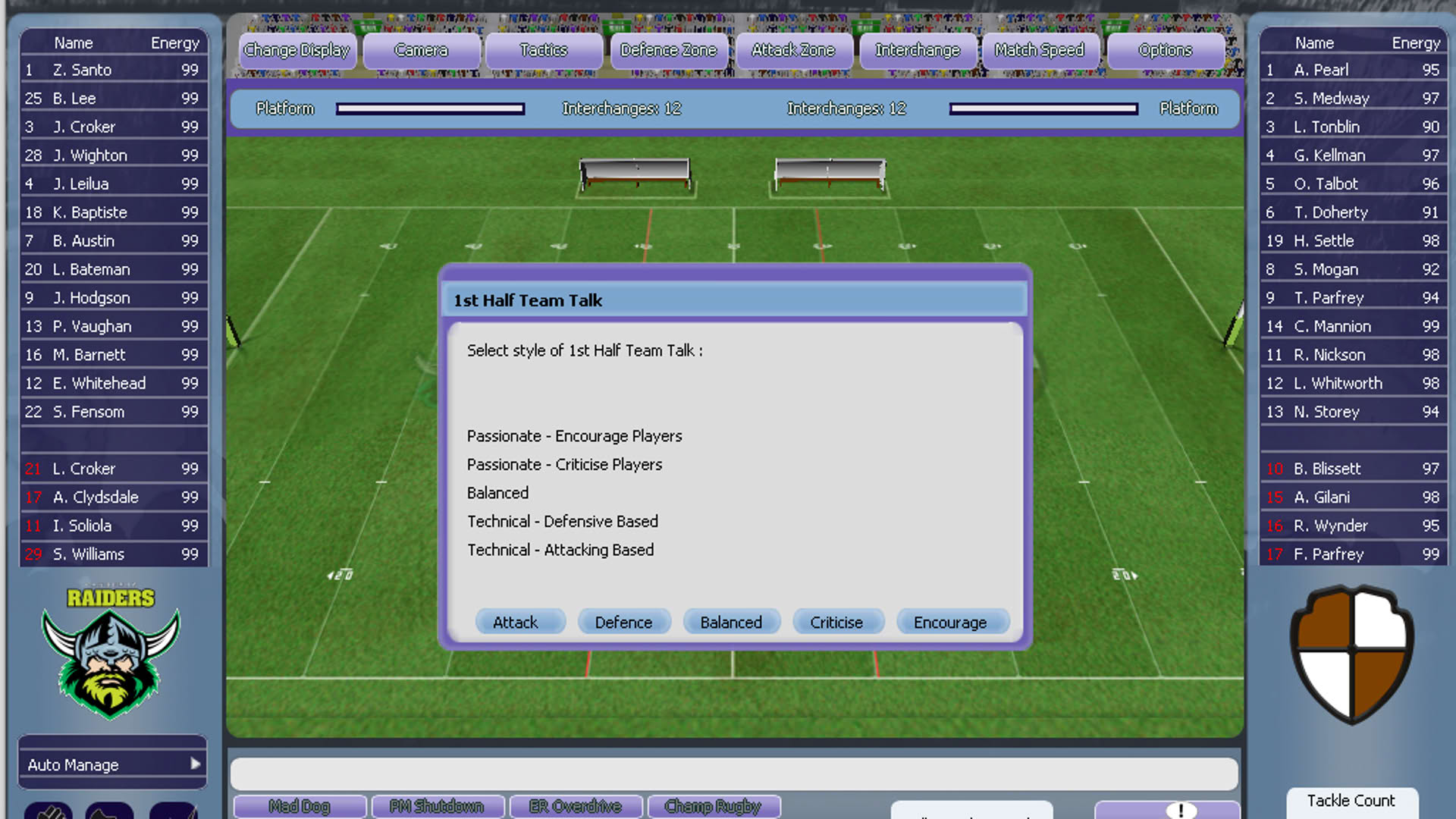 Screenshot for Rugby League Team Manager 2015