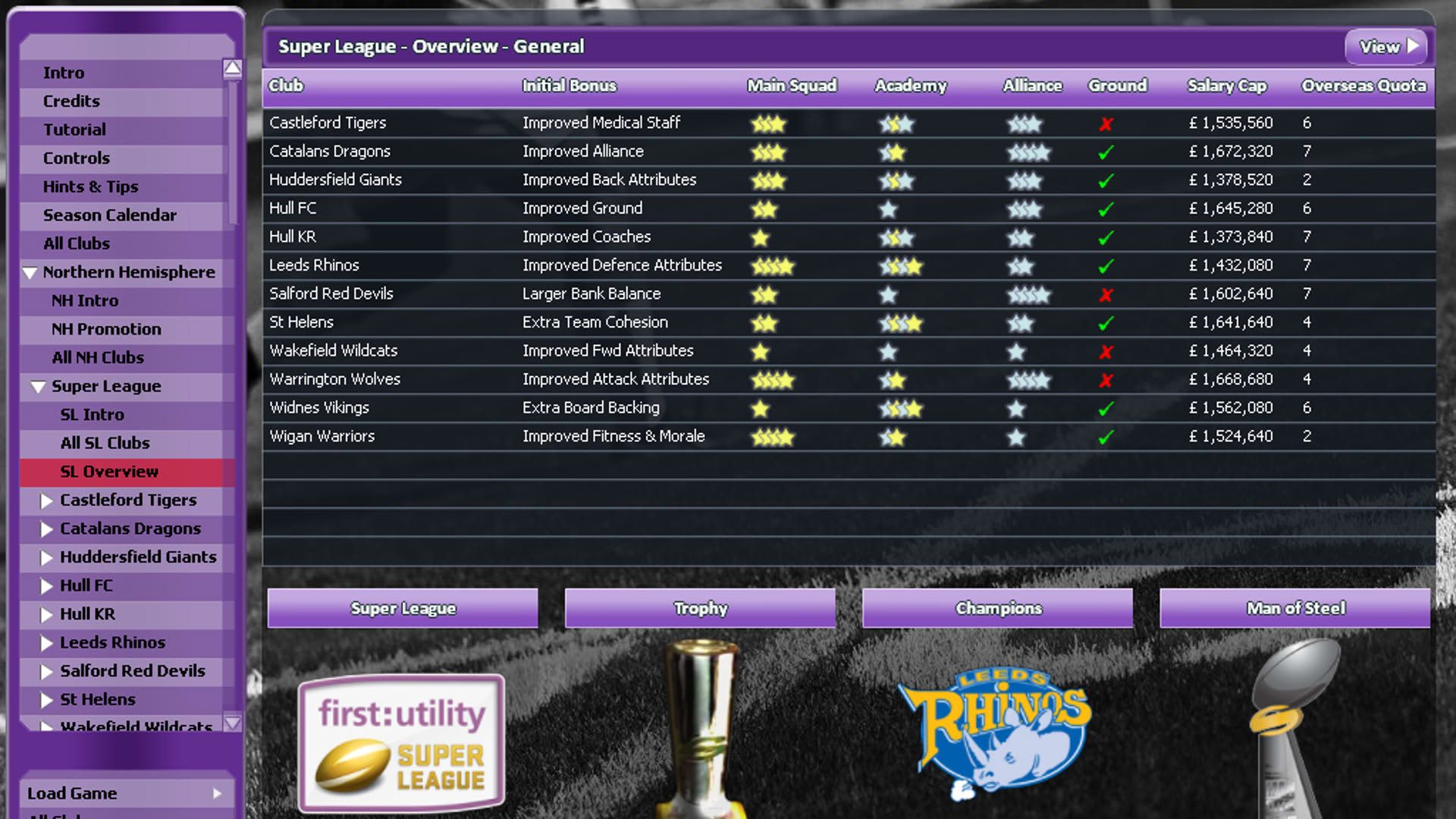 Screenshot for Rugby League Team Manager 2015