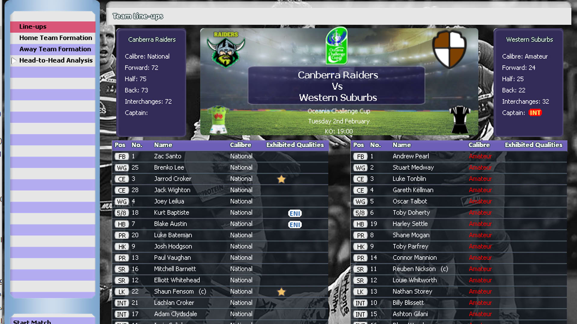 Screenshot for Rugby League Team Manager 2015