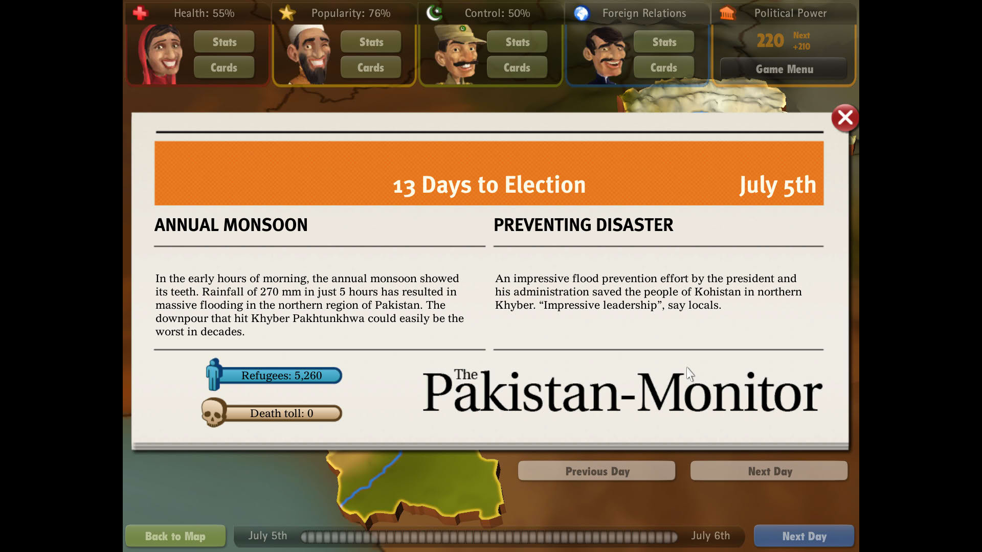 Screenshot for President for a Day - Floodings