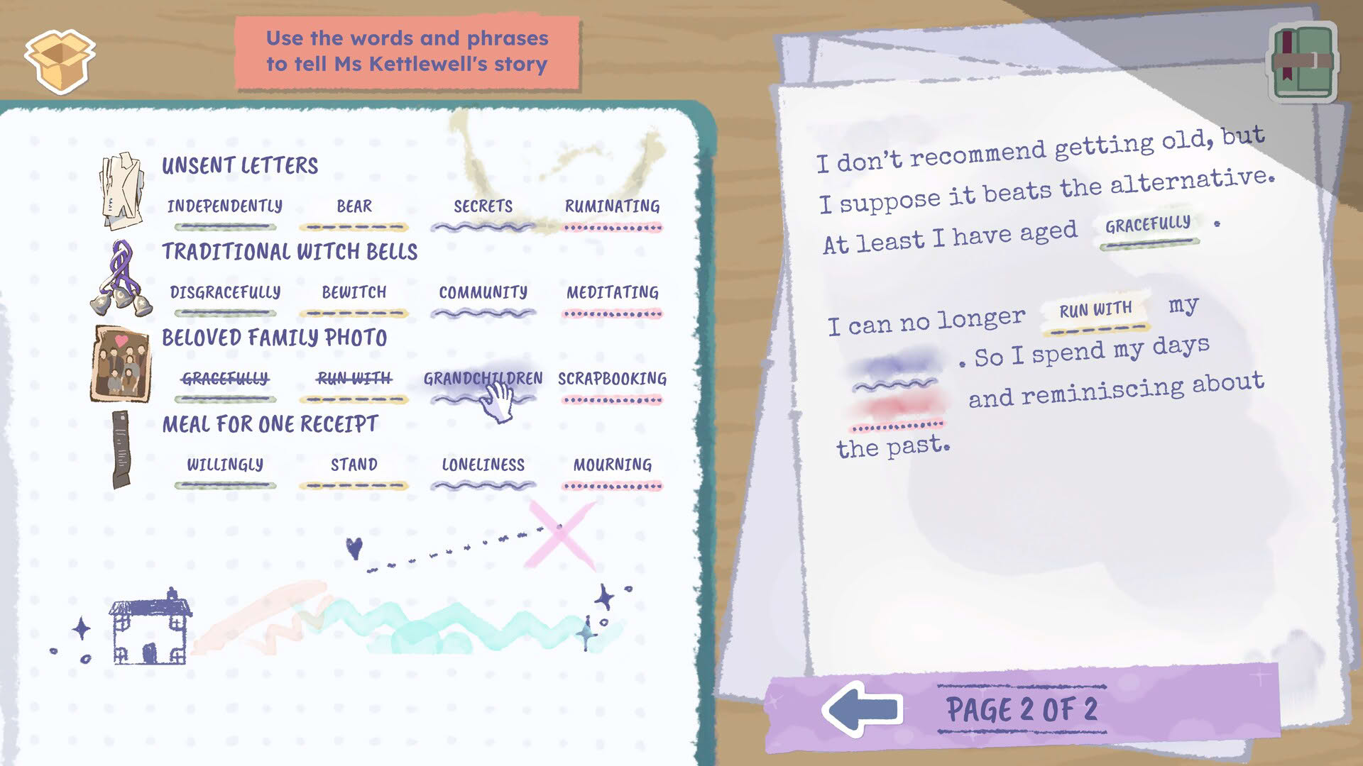Screenshot for A Storied Life: Tabitha