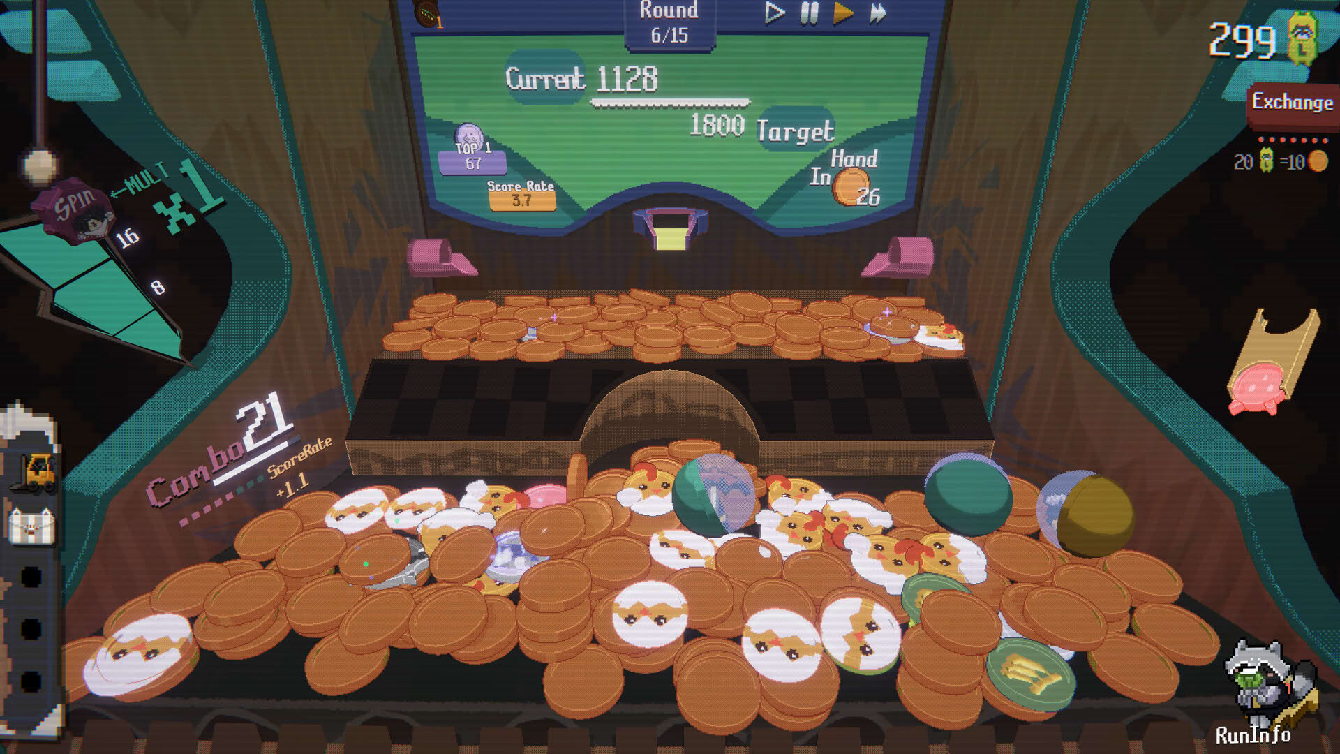 Screenshot for Raccoin: Coin Pusher Roguelike
