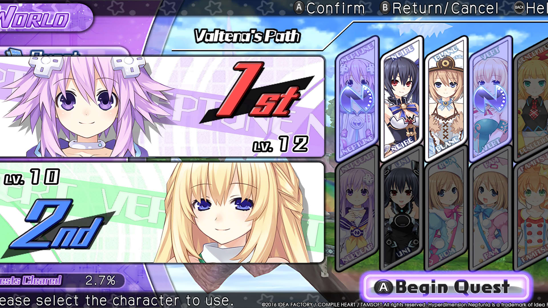 Screenshot for Hyperdimension Neptunia U: Action Unleashed