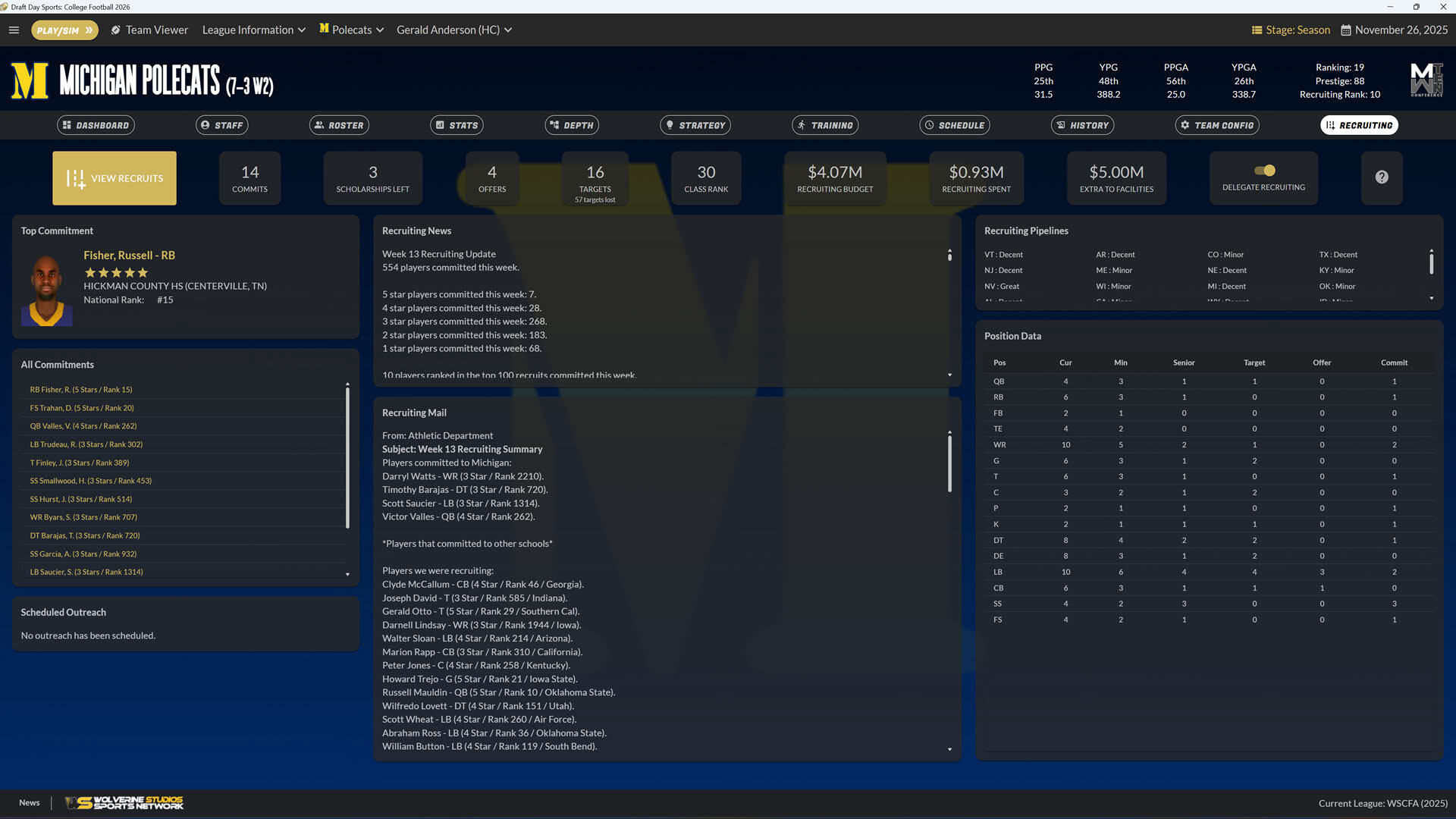 Screenshot for Draft Day Sports: College Football 2026