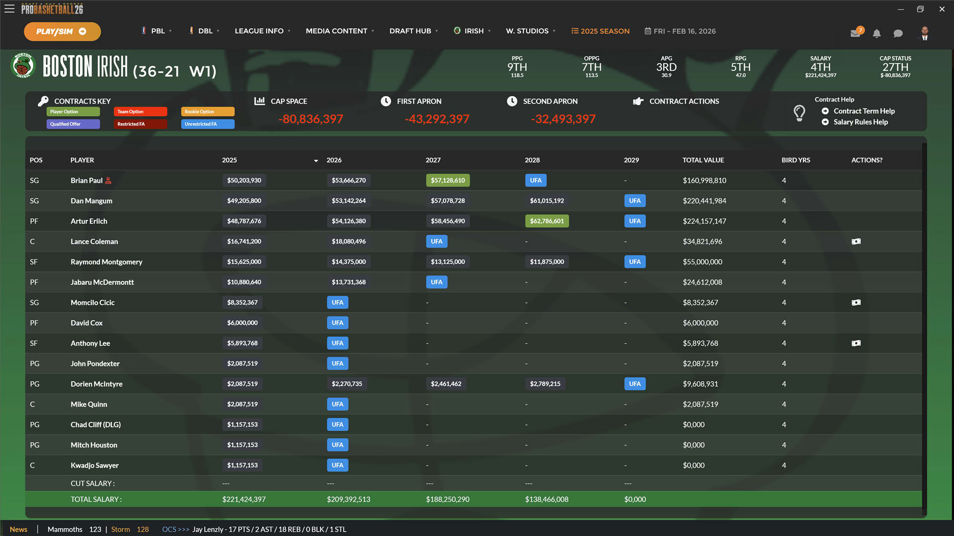 Screenshot for Draft Day Sports: Pro Basketball 26