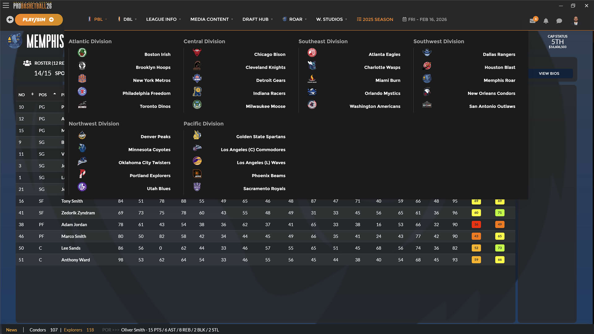 Screenshot for Draft Day Sports: Pro Basketball 26