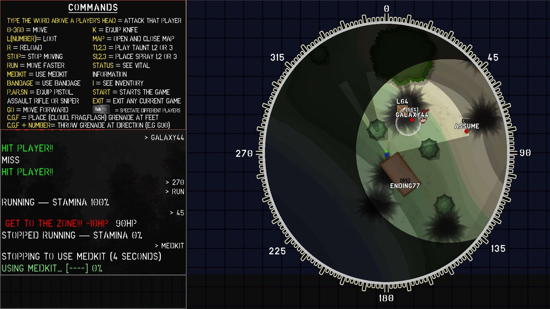Screenshot for Text Battle Royale