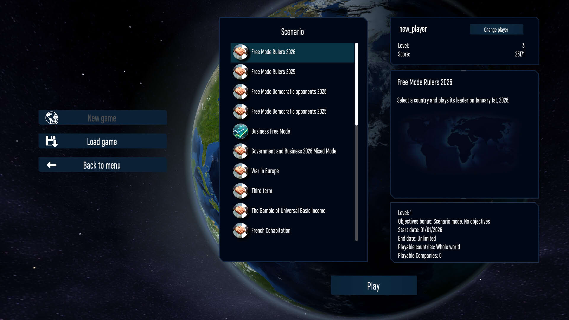 Screenshot for Geo-Political Simulator 2026 Edition