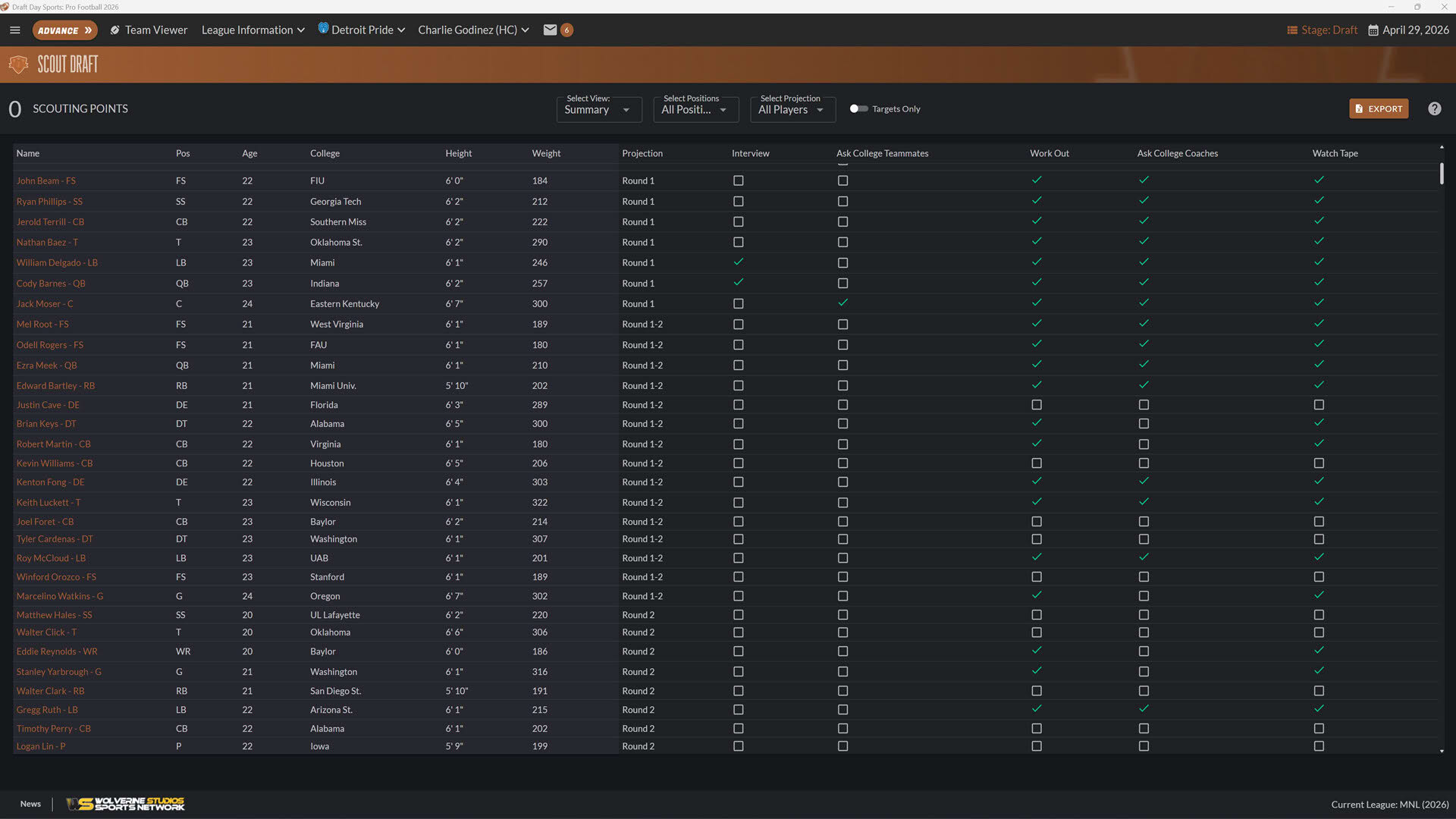 Screenshot for Draft Day Sports: Pro Football 26