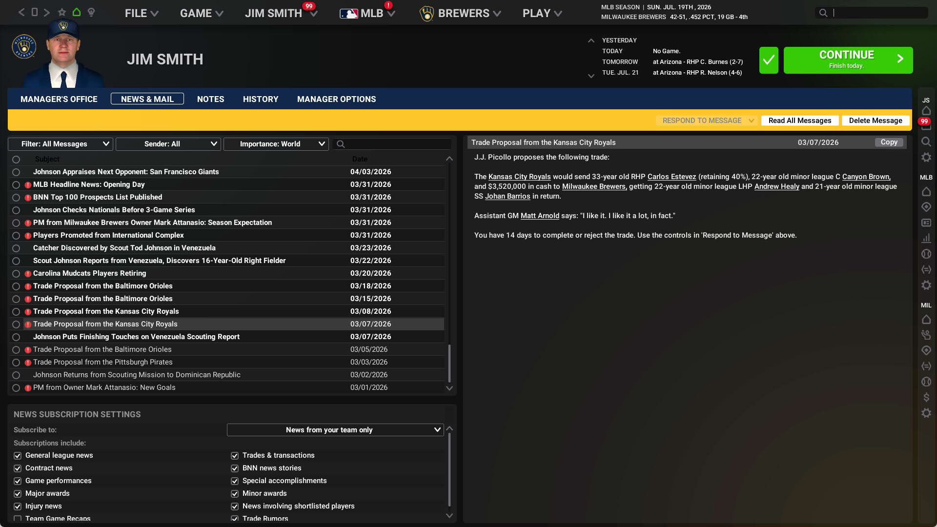 Screenshot for Out of the Park Baseball 27