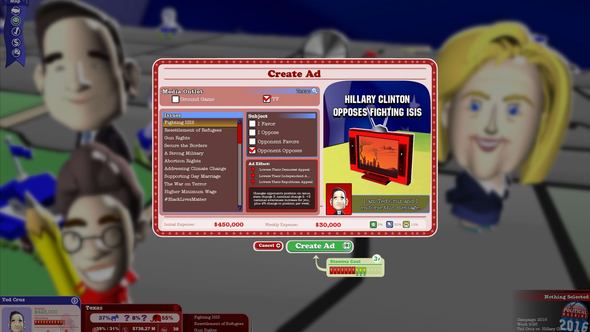 Screenshot for The Political Machine 2016