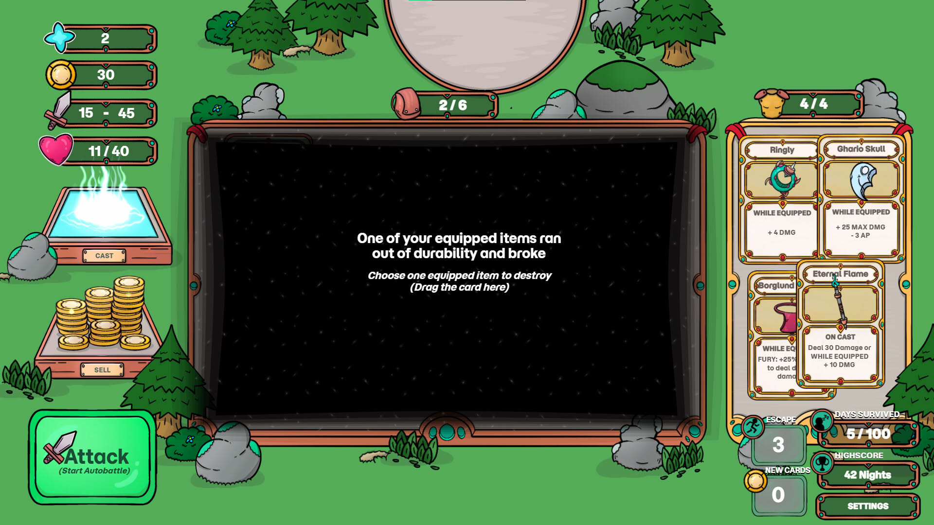 Screenshot for Runewood: Hundred Nights