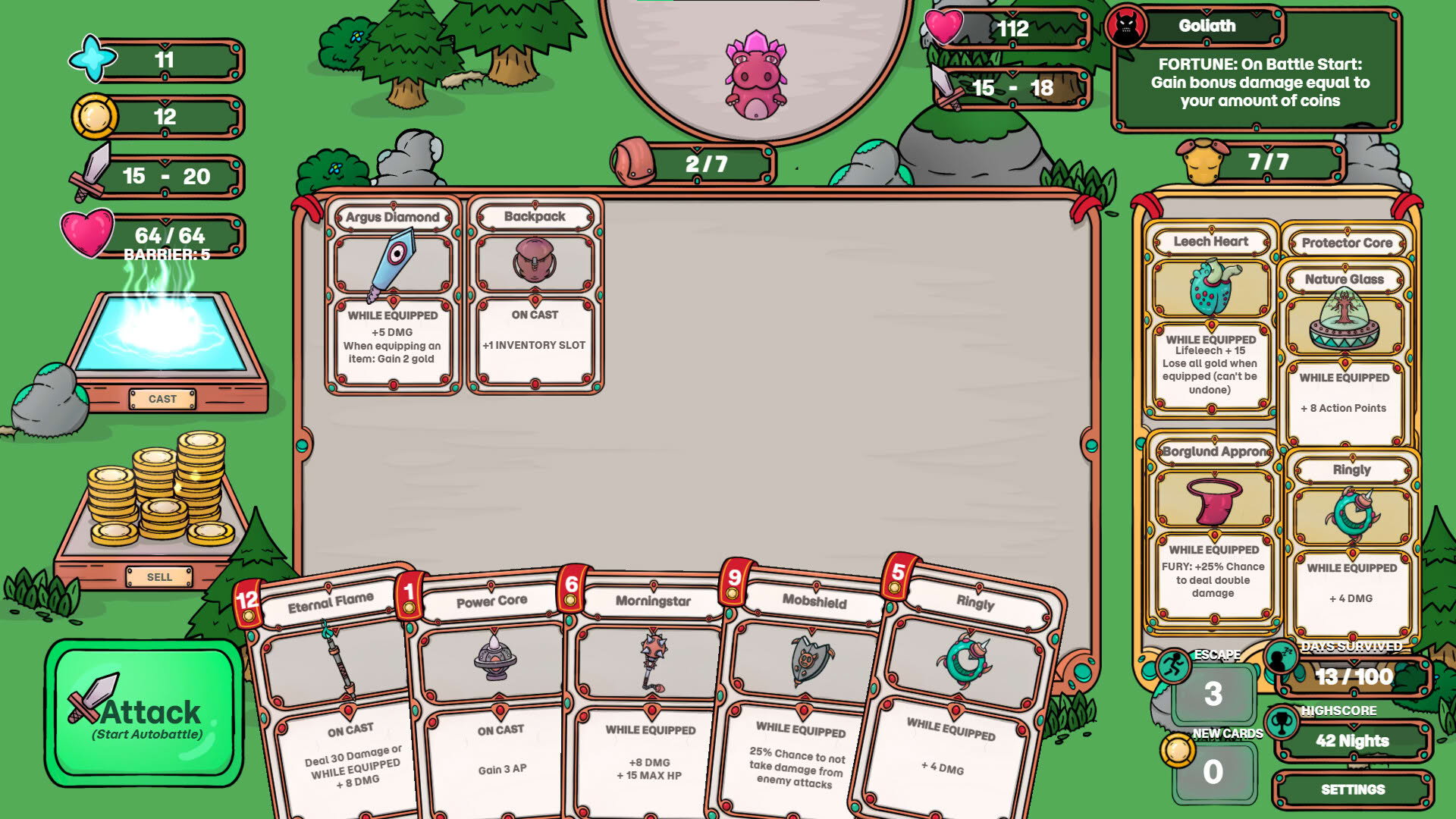 Screenshot for Runewood: Hundred Nights