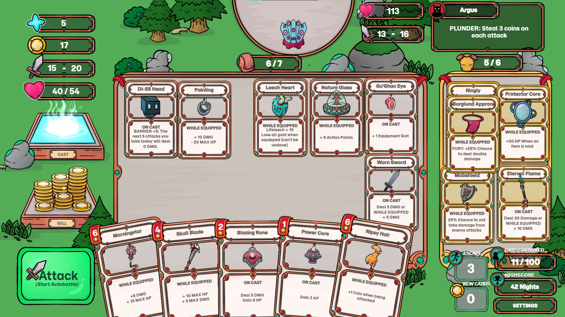 Screenshot for Runewood: Hundred Nights