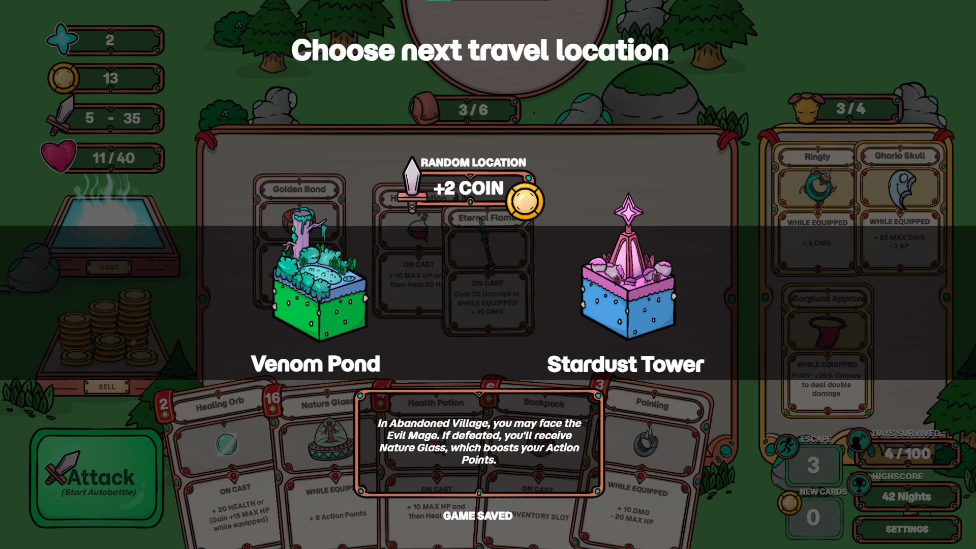 Screenshot for Runewood: Hundred Nights