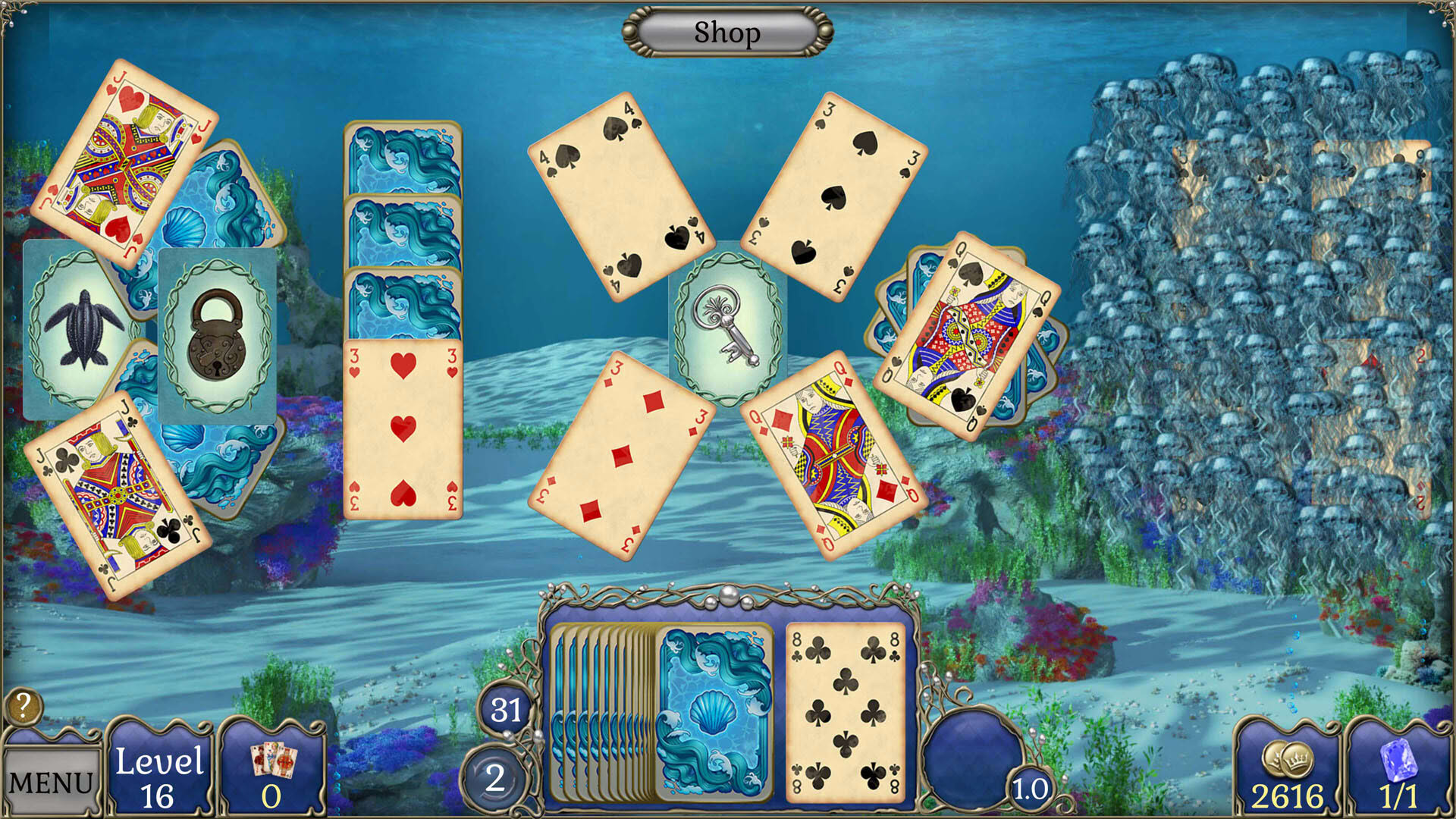 Screenshot for Jewel Match Atlantis Solitaire 5: Collector's Edition