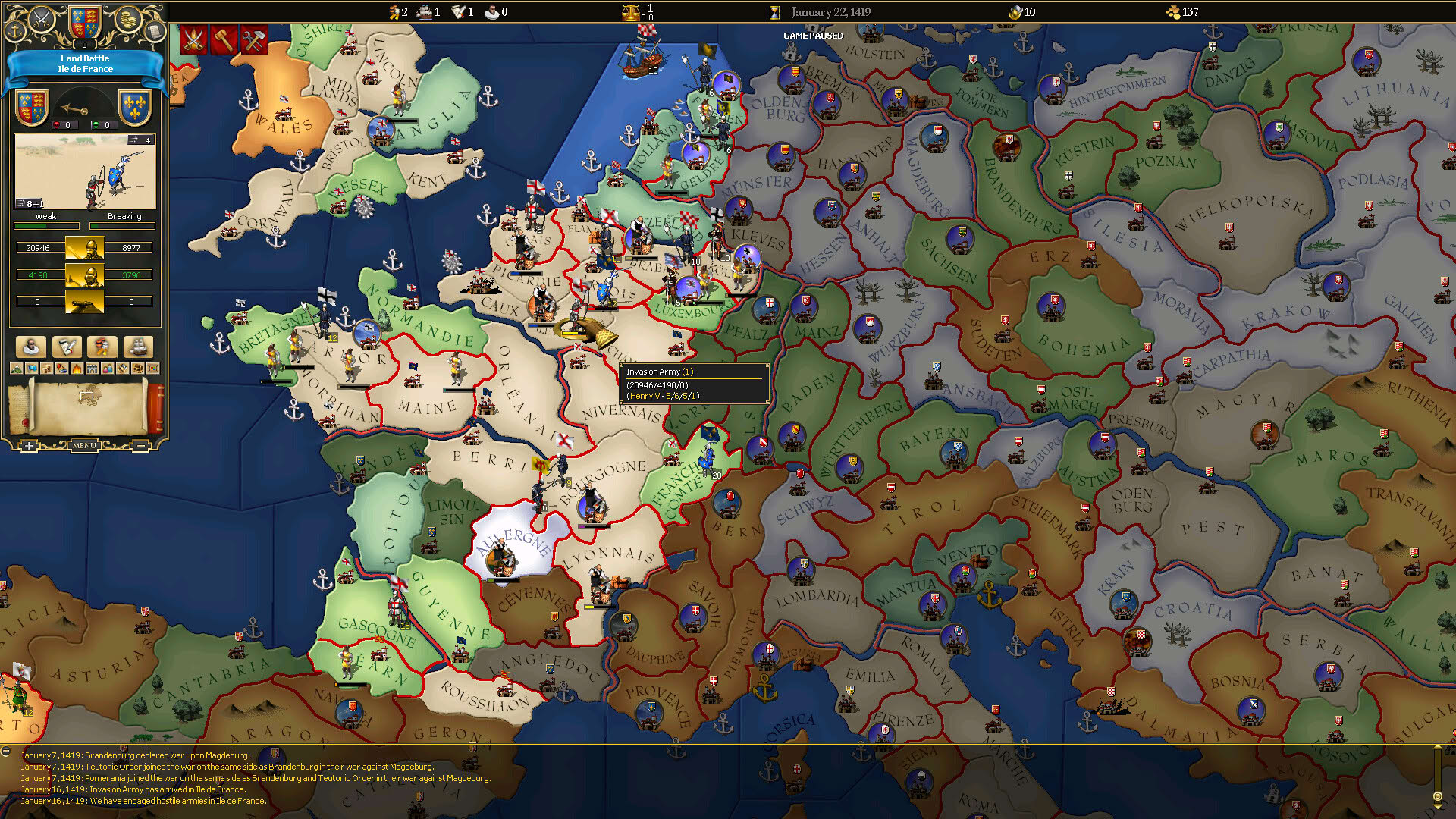 Screenshot for For The Glory: A Europa Universalis Game