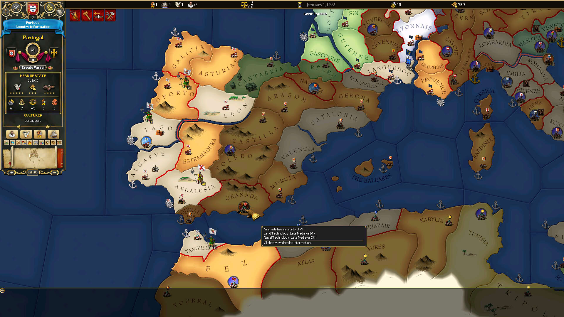 Screenshot for For The Glory: A Europa Universalis Game