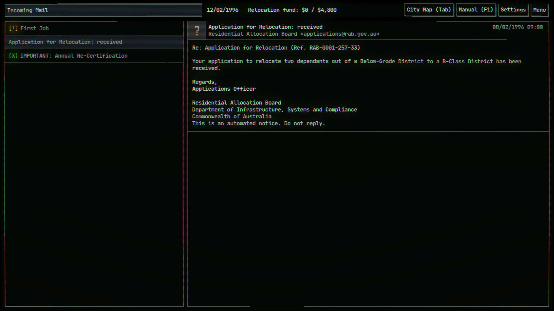 Screenshot for Lane-4: A dystopian Programming Thriller