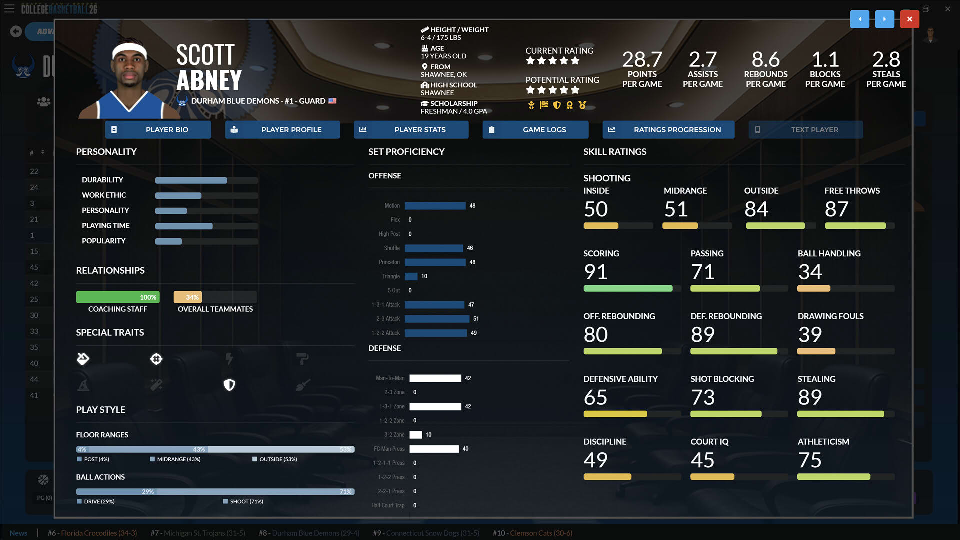 Screenshot for Draft Day Sports: College Basketball 26