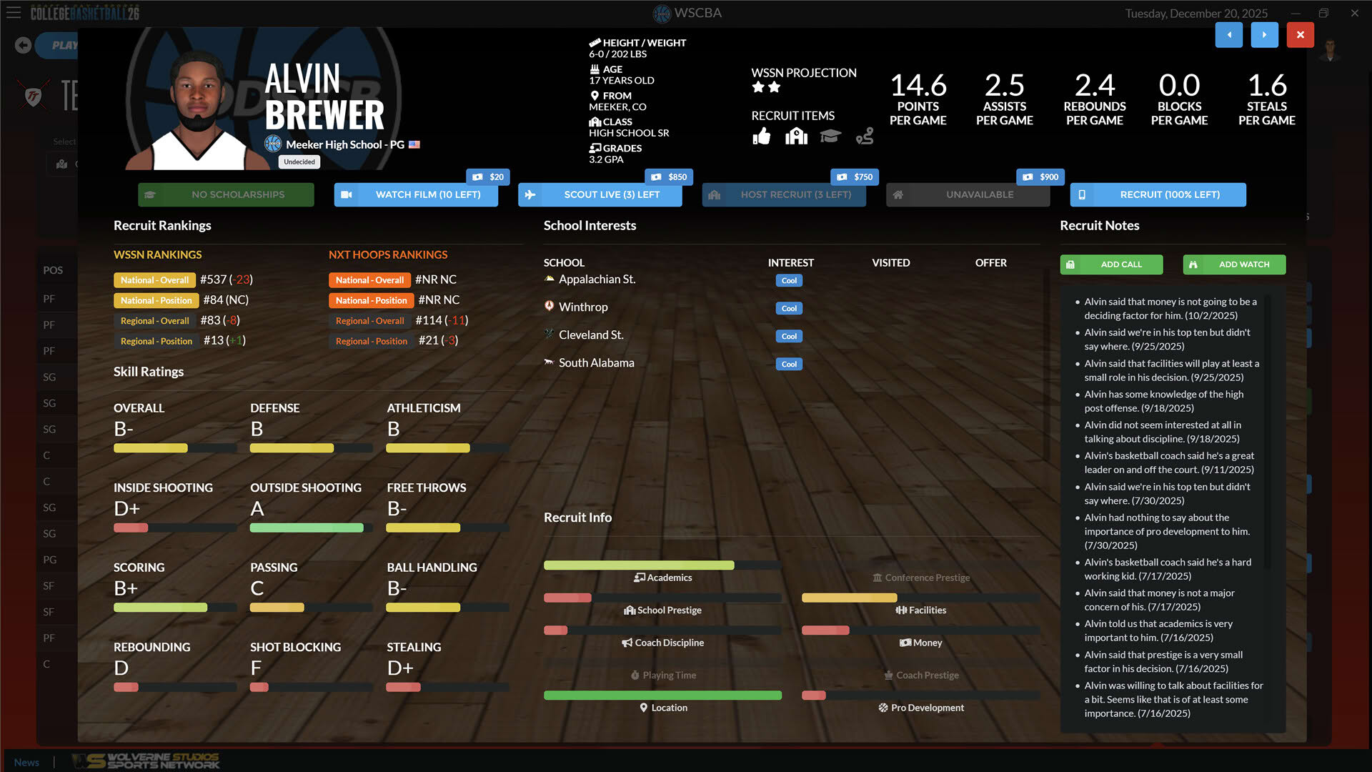 Screenshot for Draft Day Sports: College Basketball 26