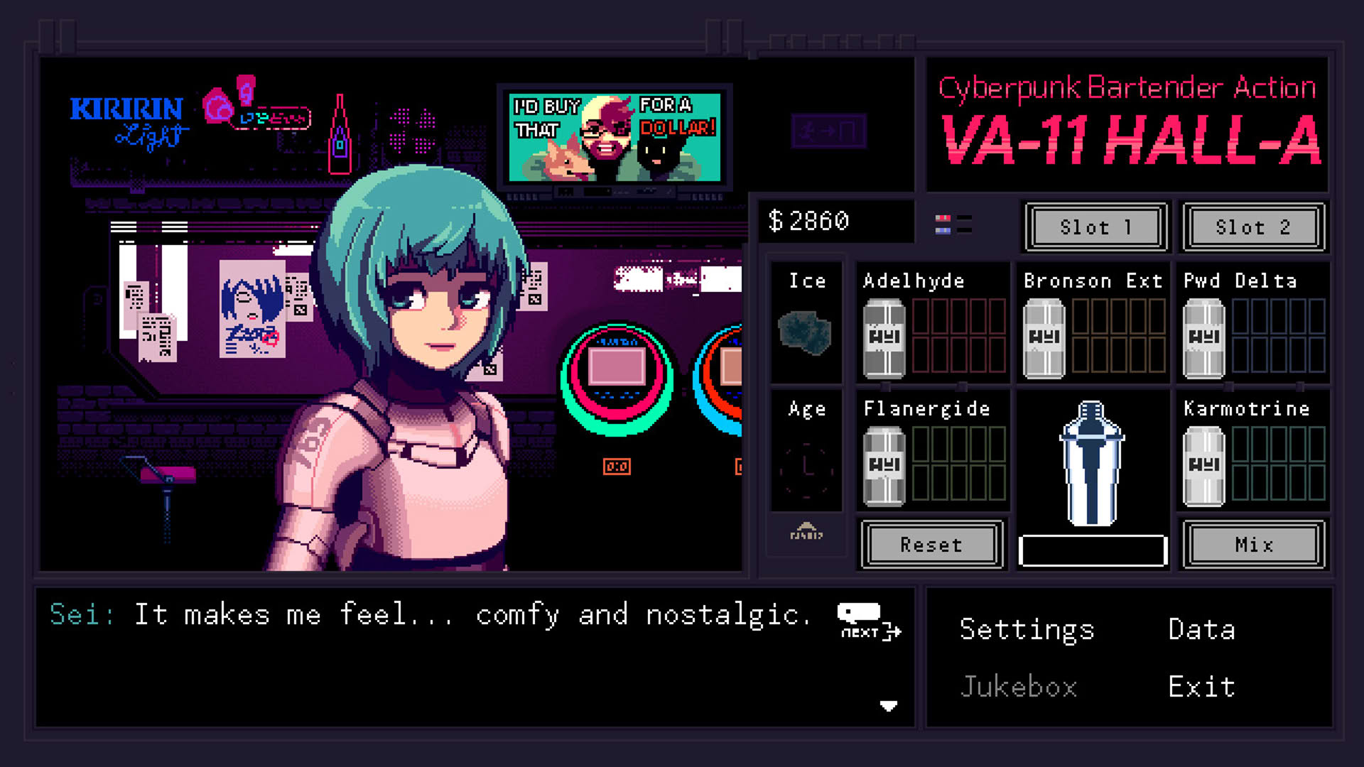Screenshot for VA-11 Hall-A: Cyberpunk Bartender Action