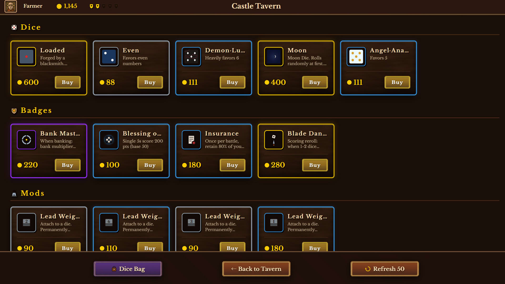 Screenshot for Dice Tavern: Farkle Roguelike