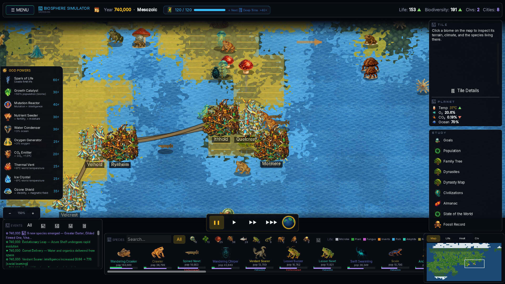 Screenshot for Biosphere Simulator