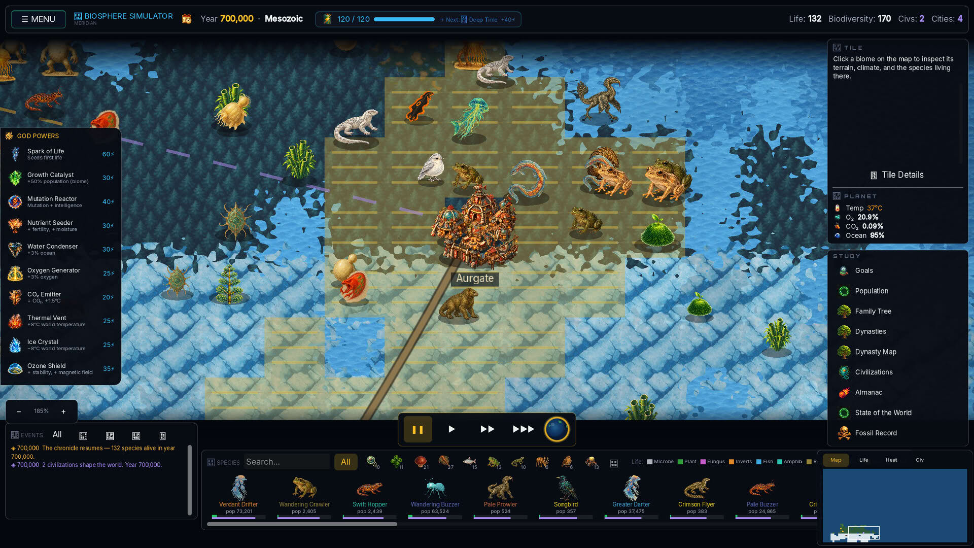 Screenshot for Biosphere Simulator
