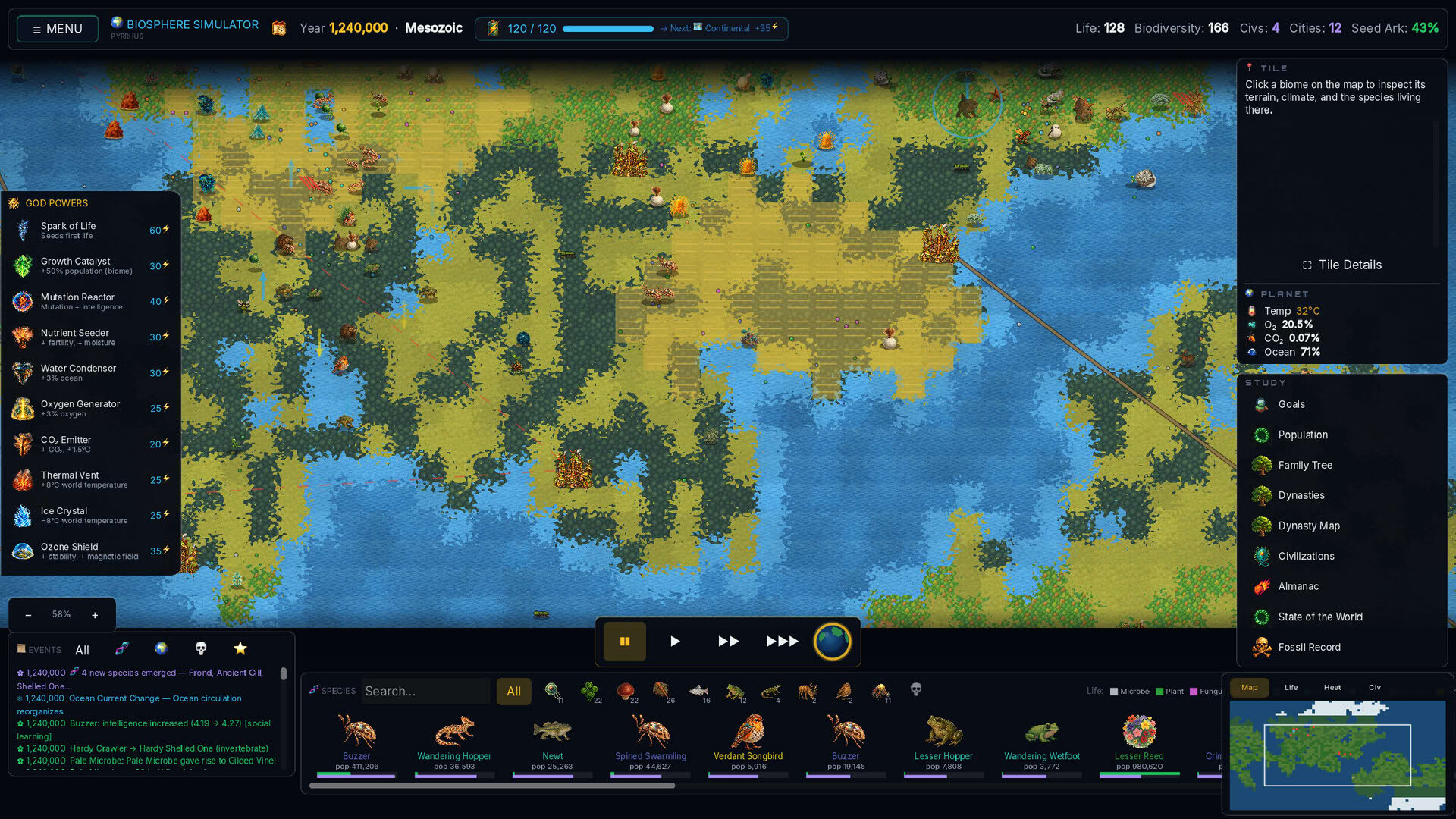 Screenshot for Biosphere Simulator