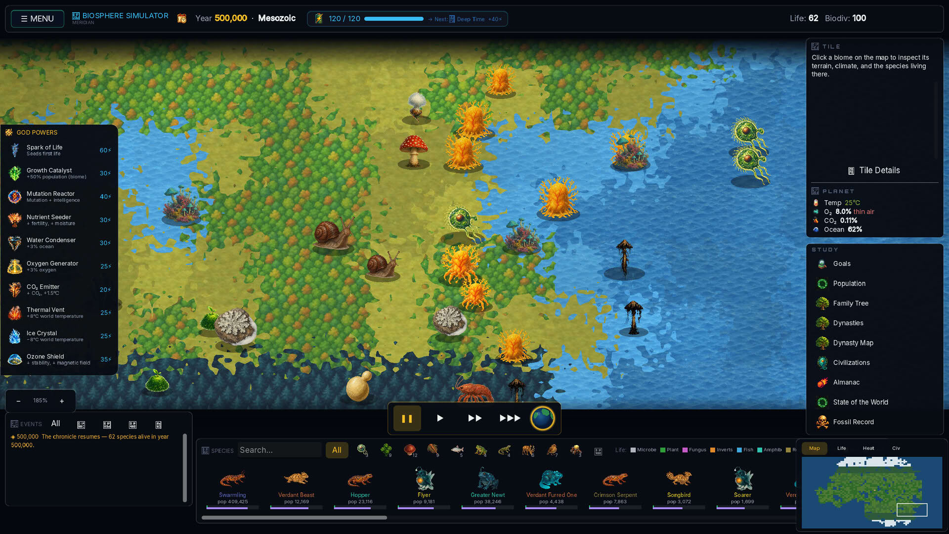 Screenshot for Biosphere Simulator