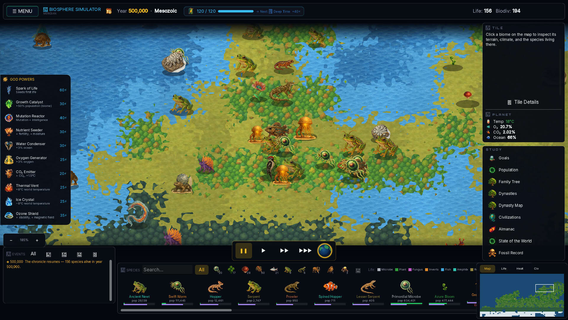 Screenshot for Biosphere Simulator