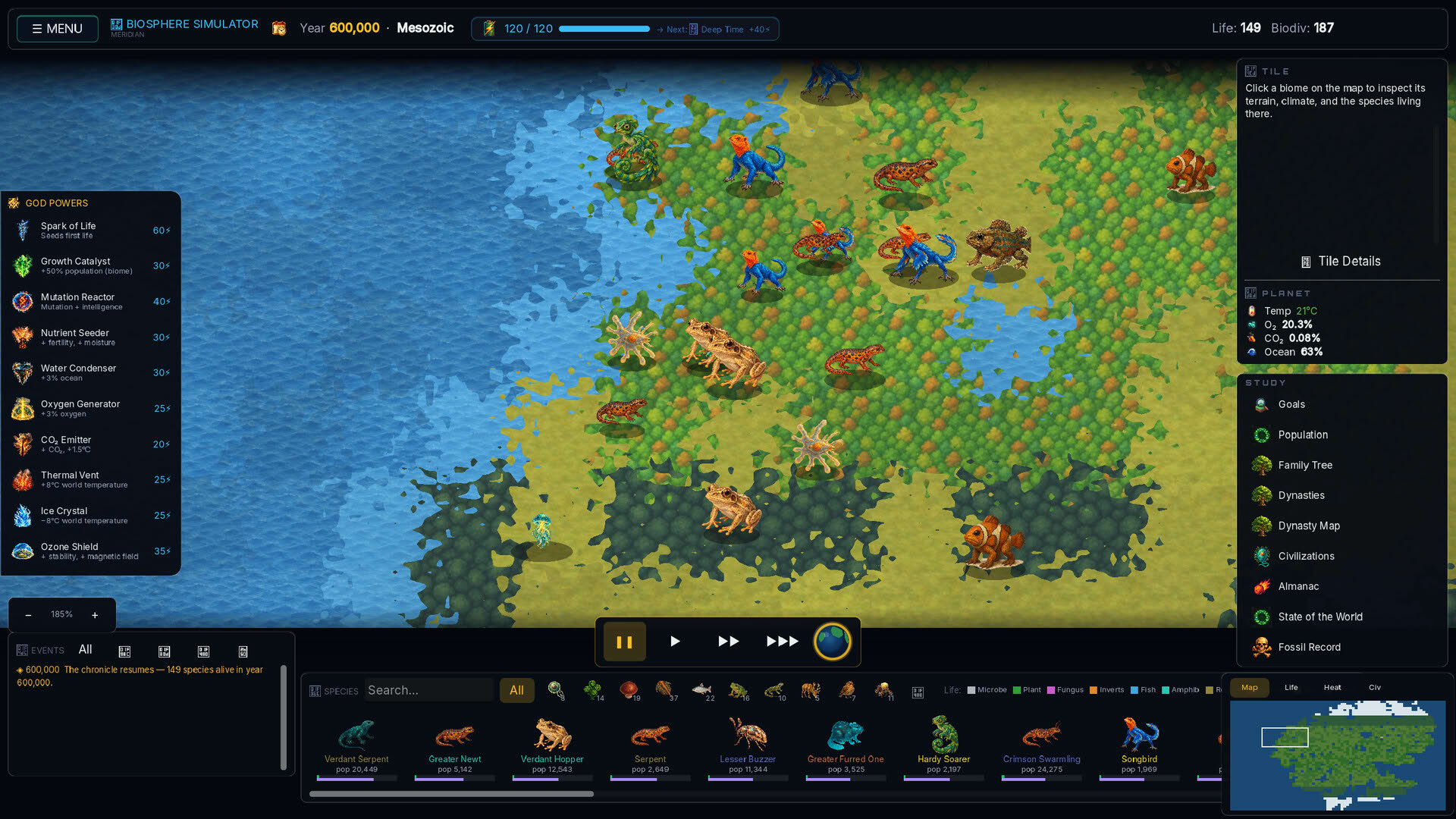 Screenshot for Biosphere Simulator