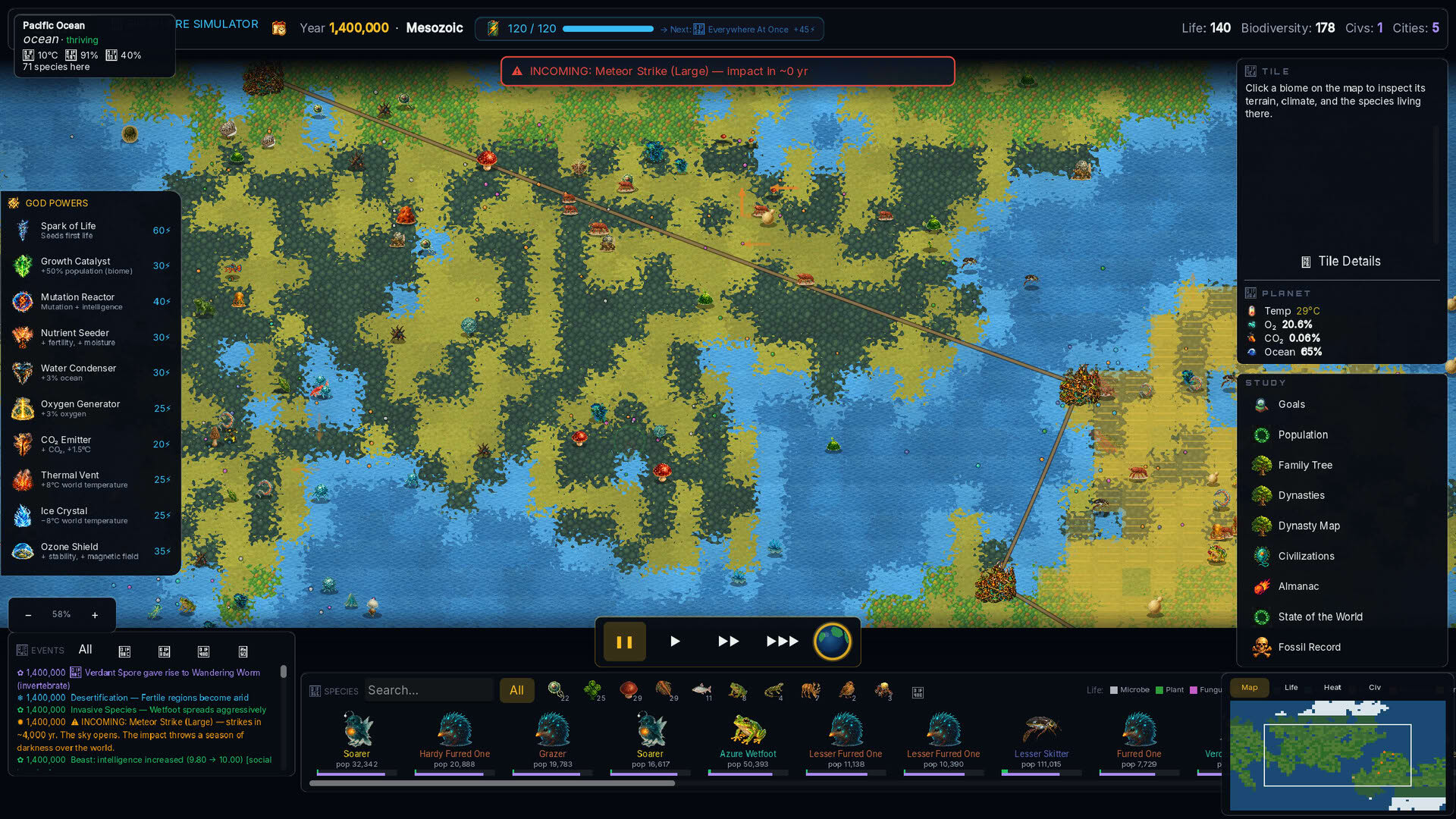 Screenshot for Biosphere Simulator