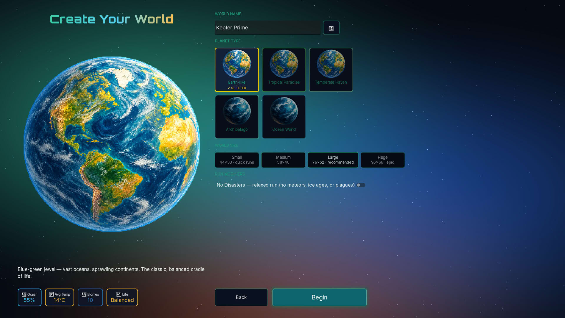 Screenshot for Biosphere Simulator