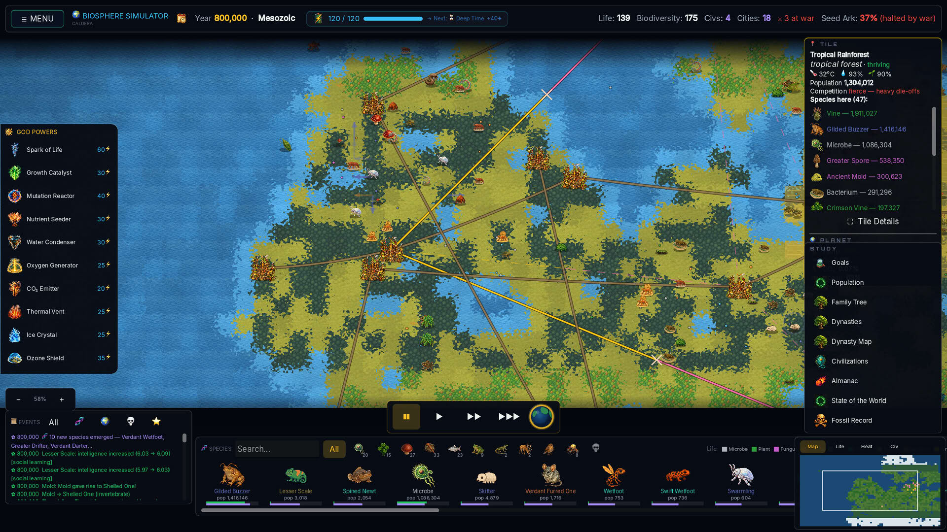 Screenshot for Biosphere Simulator