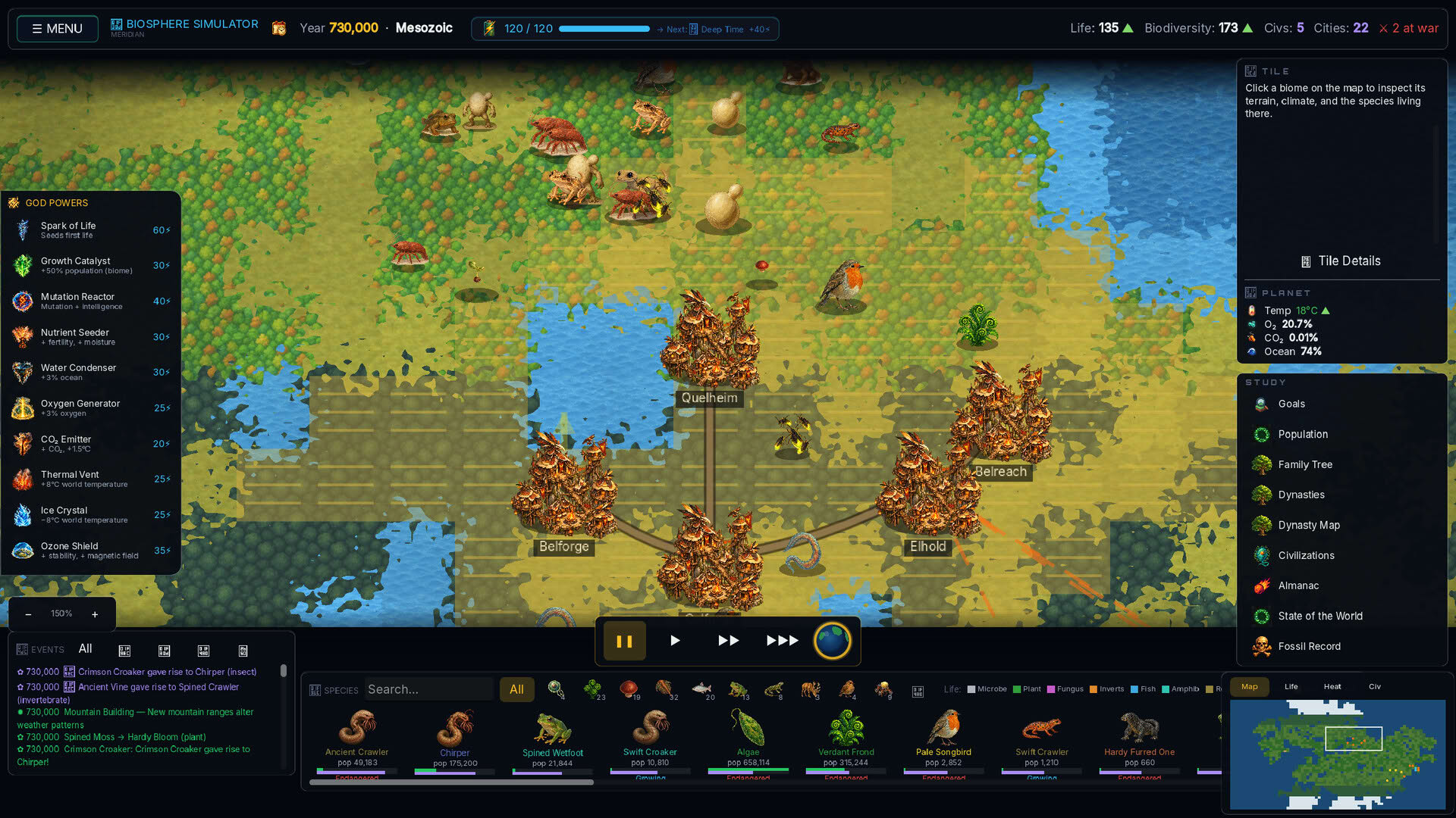 Screenshot for Biosphere Simulator
