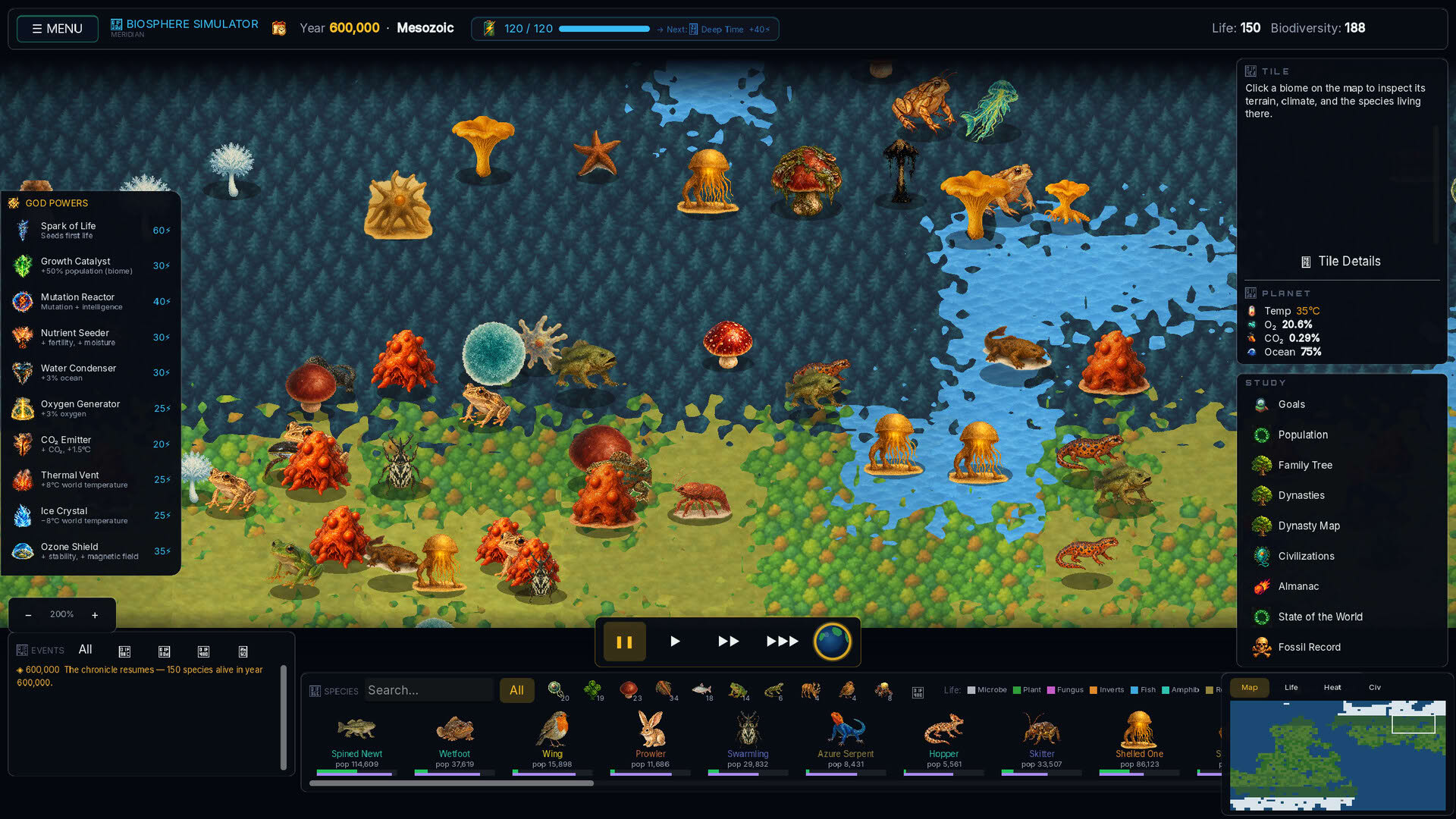 Screenshot for Biosphere Simulator