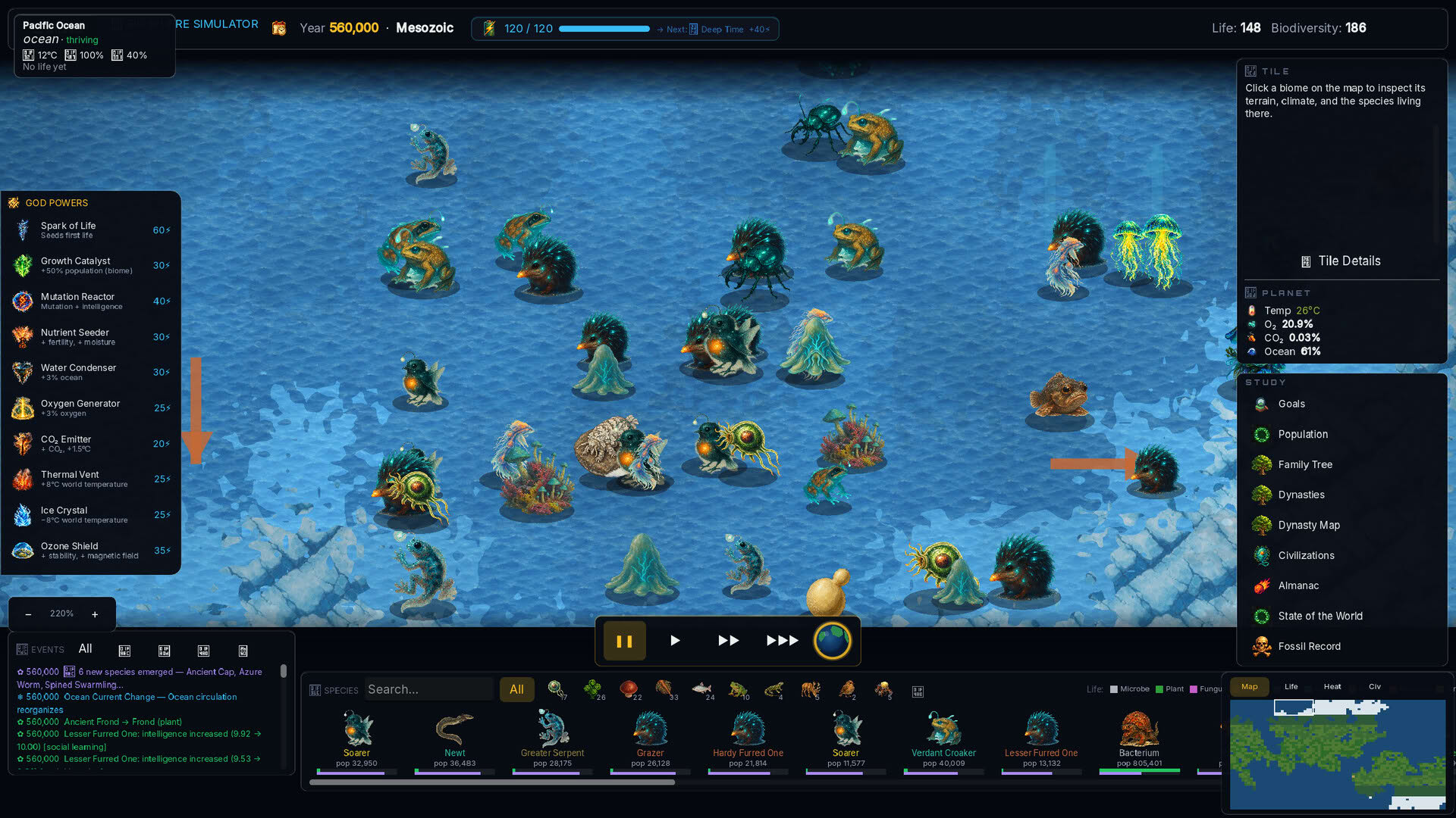 Screenshot for Biosphere Simulator