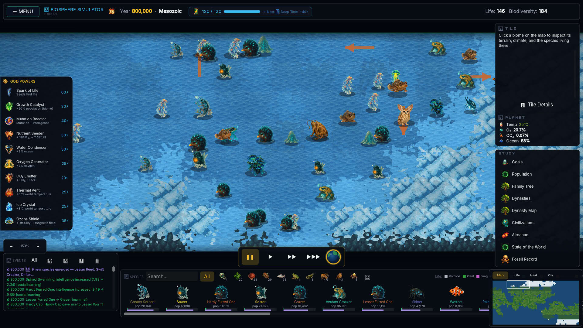Screenshot for Biosphere Simulator